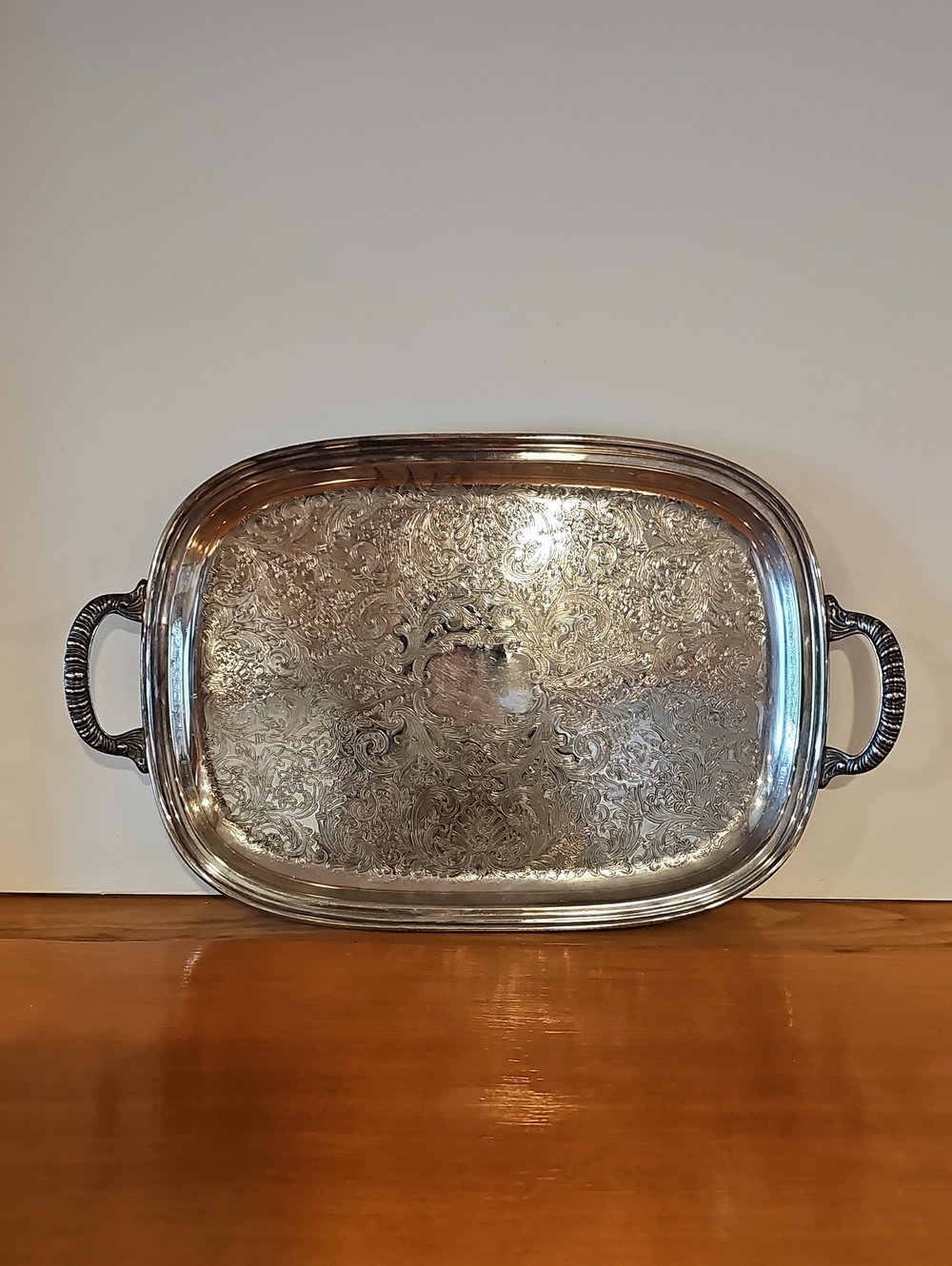 Vintage Silver Plated Handled Serving Tray